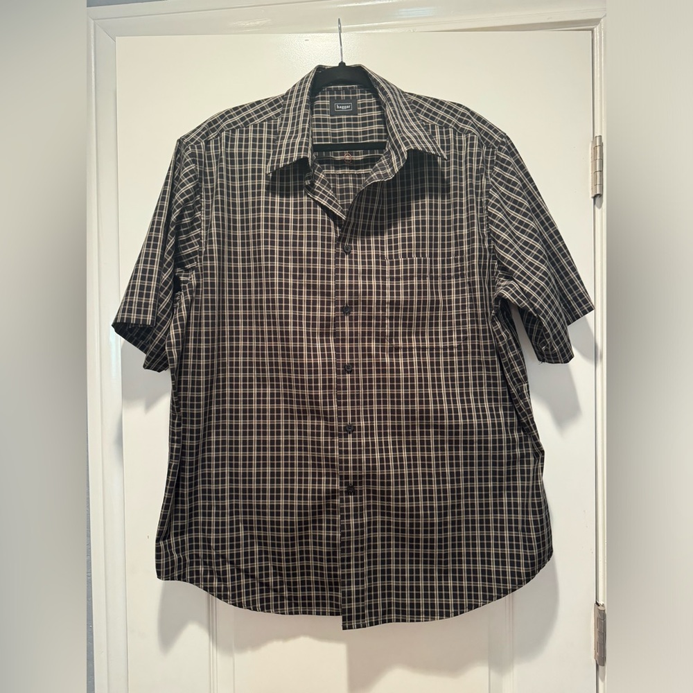 Men’s Haggar Black Casual Button Down